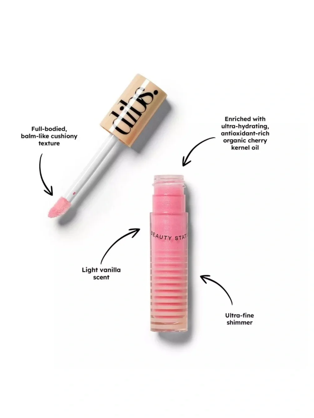 DIBS Beauty Go To Glossy Balm Color Italian Soda pink milkshake shimmer